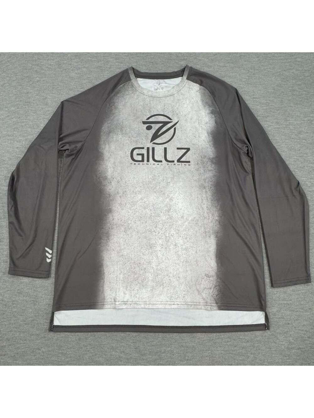 Gillz Technical Fishing Shirt Mens Xl Long Sleeve Gray White Lightweight Outdoor